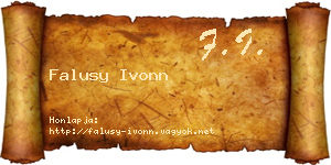 Falusy Ivonn névjegykártya